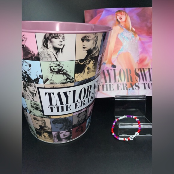 Taylor Swift Eras Tour Pink popcorn Tin 6 PC Bundle - Picture 8 of 13